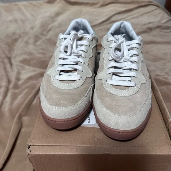 P448 Light Beige and White Sneakers With Mint Back 38 - Picture 3 of 6
